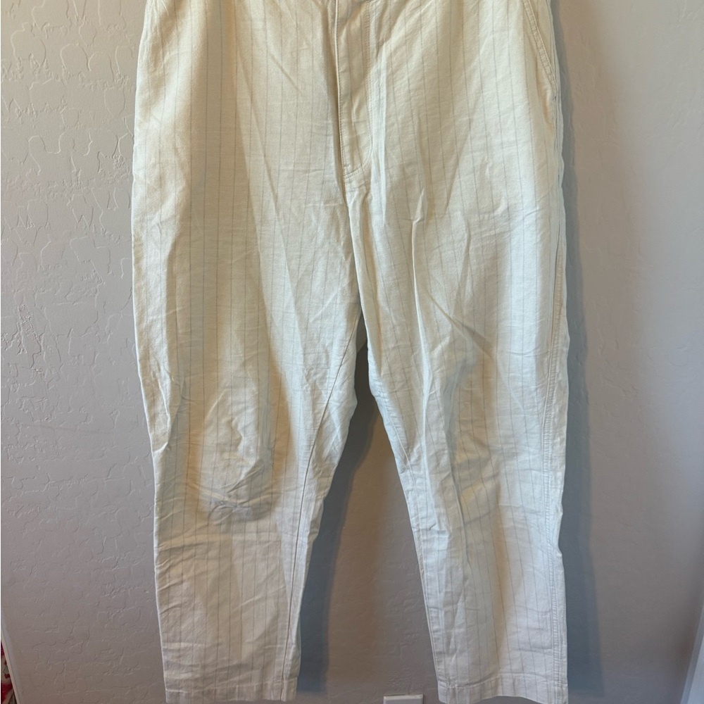 Uniqlo Cream Ankle Cropped Pants‎ Lightweight
